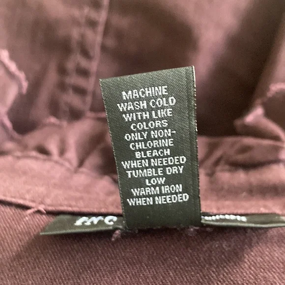 INC Denim Jacket Maroon Raisin color Size Petite - Picture 5 of 6